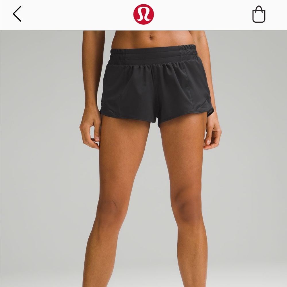 Lululemon black hotty hot low-rise 2.5” short